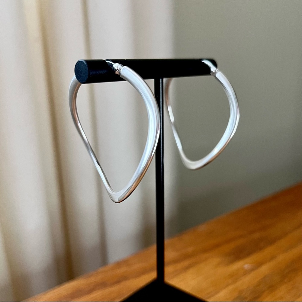 Silver Twisted Hoop Earrings